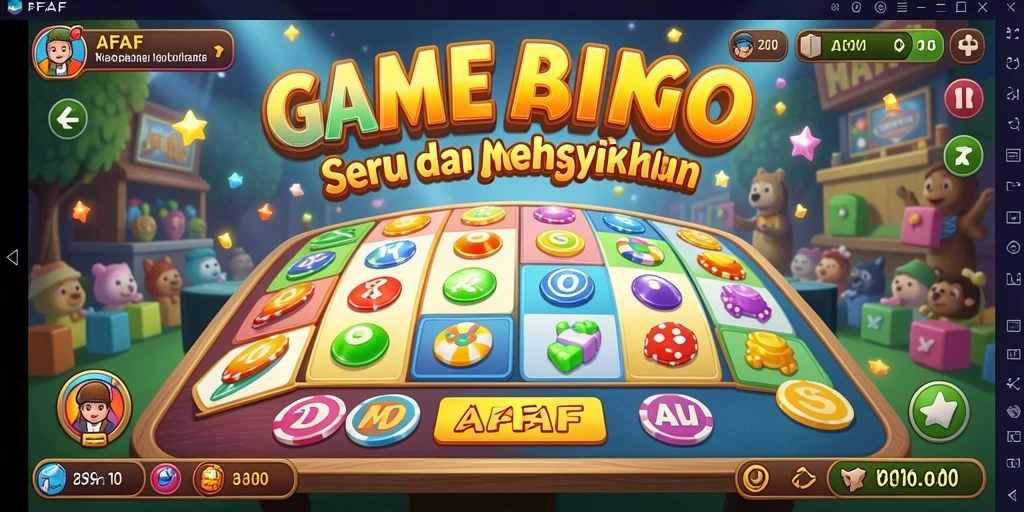 Tampilan gameplay Bingo yang seru dan penuh warna.