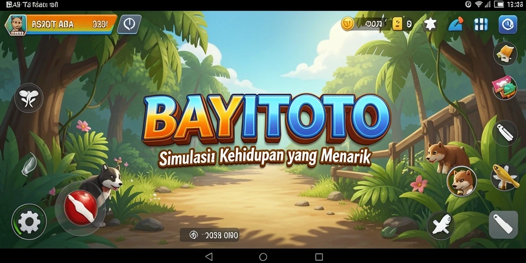 Tampilan utama gameplay BAYITOTO yang menampilkan simulasi kehidupan.