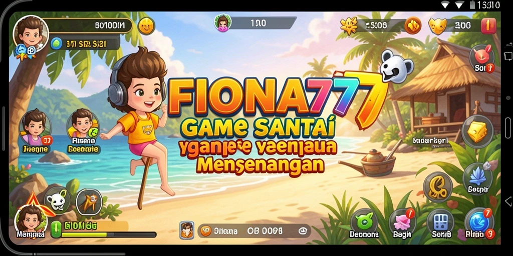 Tampilan gameplay FIONA77 yang ceria dan menyenangkan.