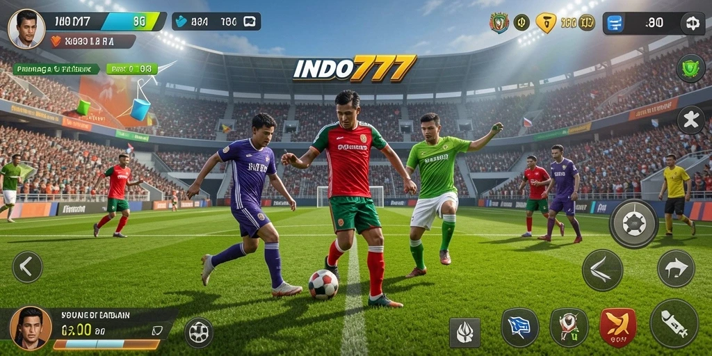 Tampilan gameplay yang mendebarkan dalam permainan olahraga.
