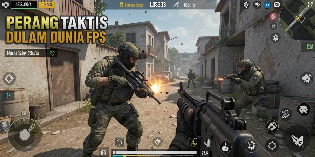 Tangkapan layar utama LOS303 menampilkan pertempuran intens dalam game FPS.