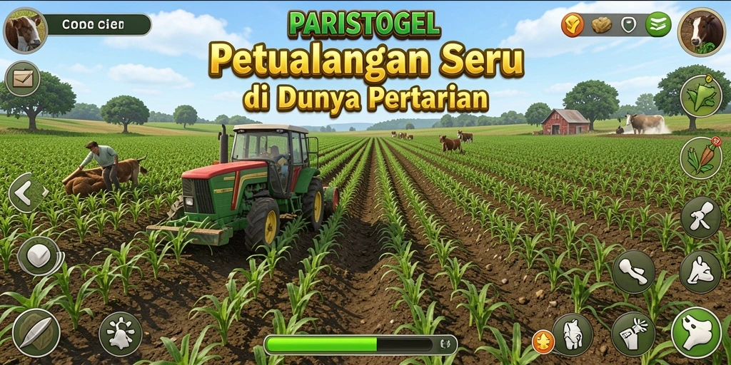 Tampilan gameplay menarik di dunia pertanian PARISTOGEL.