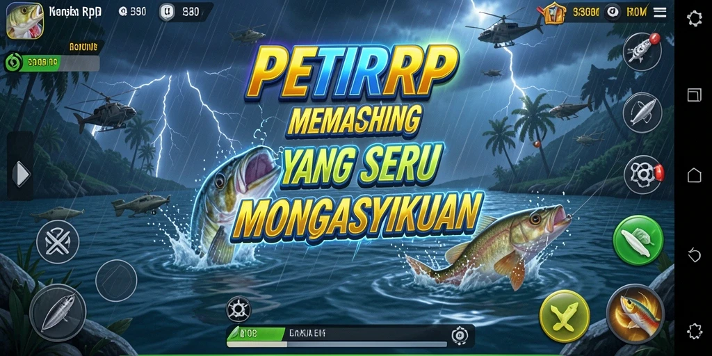 Screenshot PETIRRP menampilkan aksi memancing yang seru dan menakjubkan.
