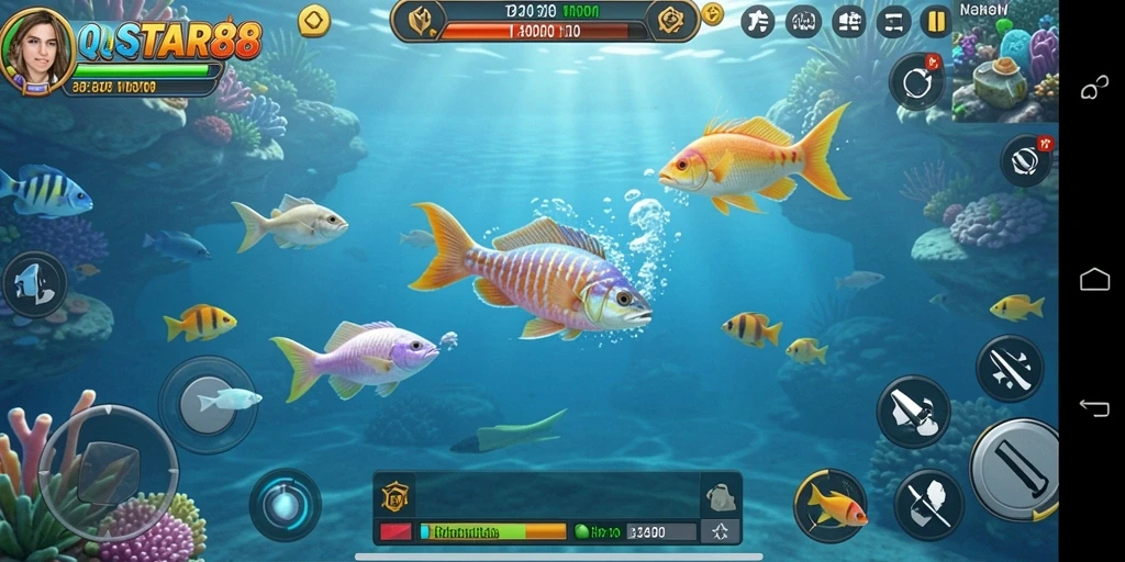 Tampilan seru gameplay Tembak Ikan di QQSTAR88.