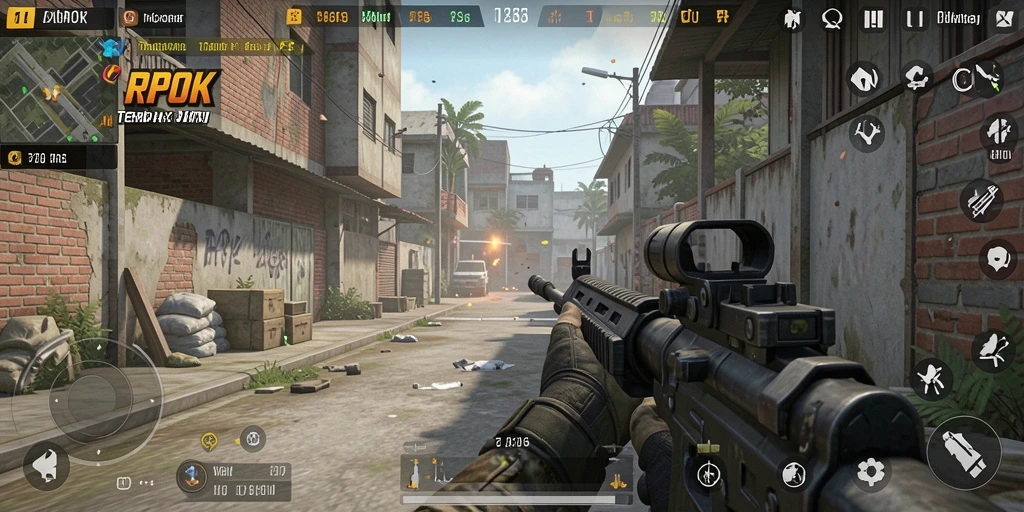 Tangkapan layar gameplay RPOK dengan pertarungan menegangkan antar pemain.