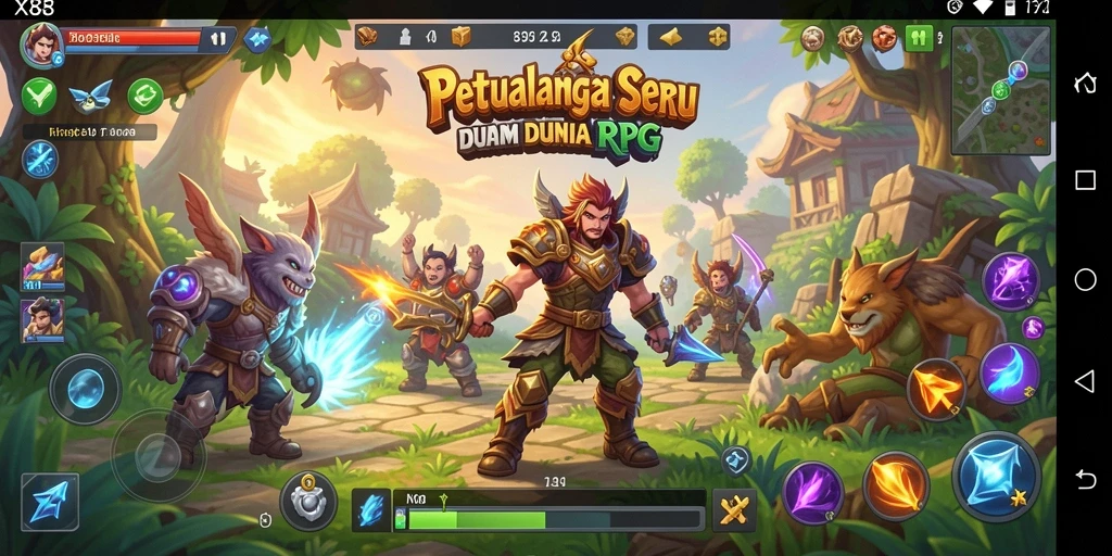Tampilan gameplay seru dan mendebarkan dalam X88 RPG.